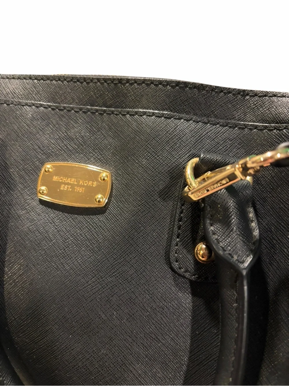 Michael Kors Black Saffiano Leather Satchel with Crossbody Strap